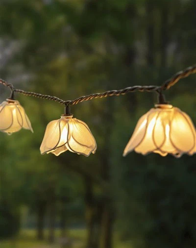 String lampu LED bunga putih matahari